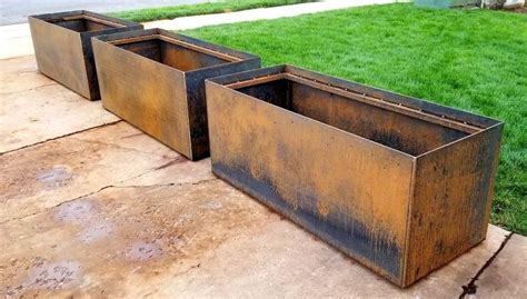 large steel planter boxes|decorative metal planter boxes.